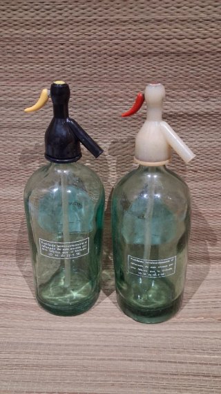 2 sifones de vidrio antiguos Molins de Rey