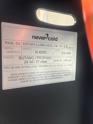 Estufa azul metal