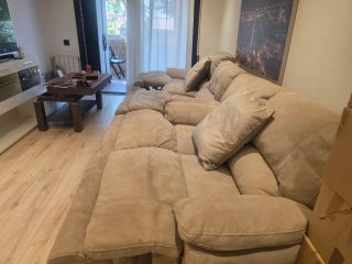 Divano relax 3 e 2 posti beige e ante