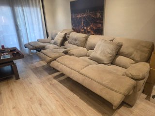 Divano relax 3 e 2 posti beige e ante