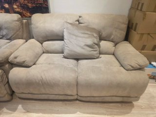 Divano relax 3 e 2 posti beige e ante