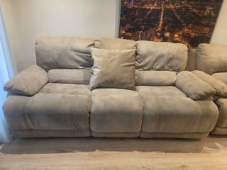 Divano relax 3 e 2 posti beige e ante