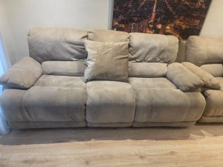 Divano relax 3 e 2 posti beige e ante