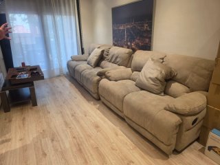Divano relax 3 e 2 posti beige e ante