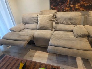Divano relax 3 e 2 posti beige e ante