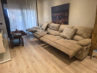 Divano relax 3 e 2 posti beige e ante