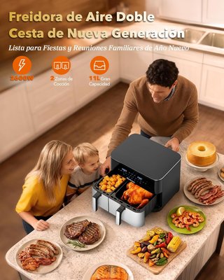 Freidora de Aire 11L Doble Cesta