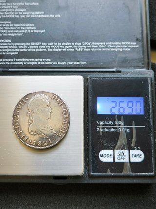 8 Reales Fernando VII 1821 Guatemala