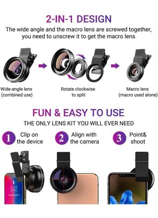 Objetivo para móvil con clip