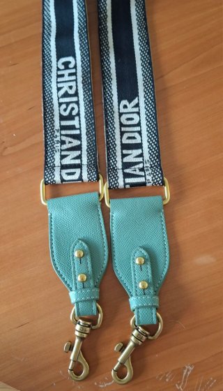 Correa bandolera Dior negra y verde azulado