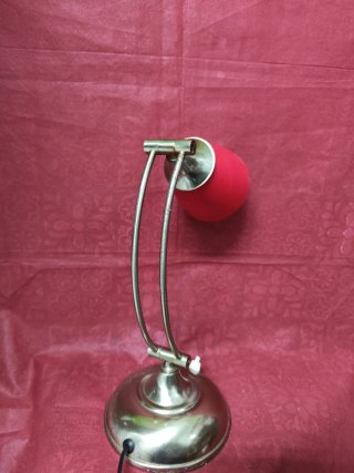 Lampada Scrivania Anni '70 Rossa Metallo