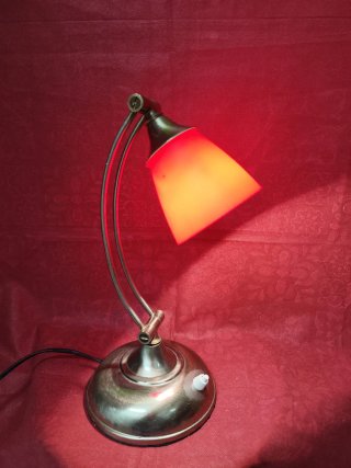 Lampada Scrivania Anni '70 Rossa Metallo