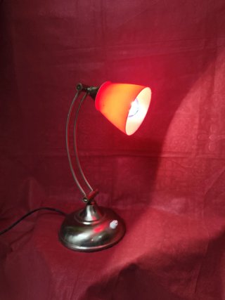 Lampada Scrivania Anni '70 Rossa Metallo