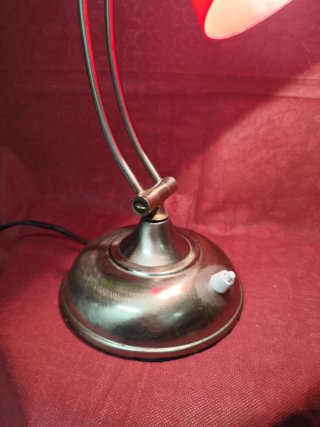 Lampada Scrivania Anni '70 Rossa Metallo