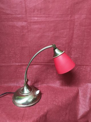 Lampada Scrivania Anni '70 Rossa Metallo