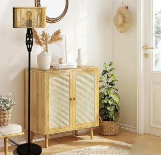 Pantalla ratán boho natural