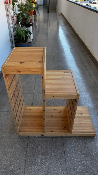 Mesa Auxiliar Madera con 2 Baldas y 2 Cajones
