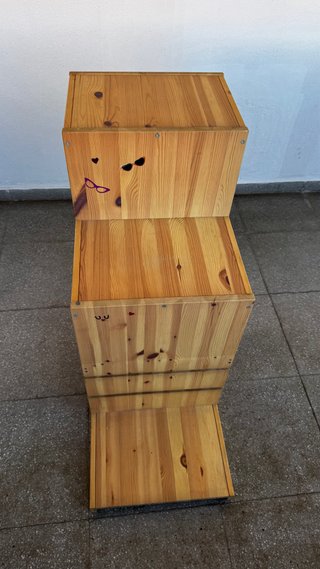 Mesa Auxiliar Madera con 2 Baldas y 2 Cajones