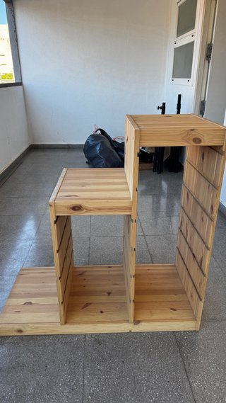 Mesa Auxiliar Madera con 2 Baldas y 2 Cajones
