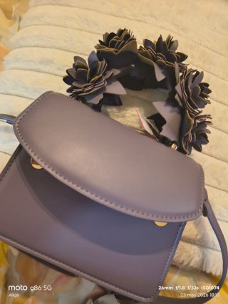 Bolso Zara Morado con Flores