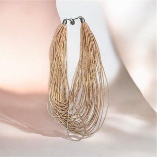 Collana multifilo regolabile donna oro rosa