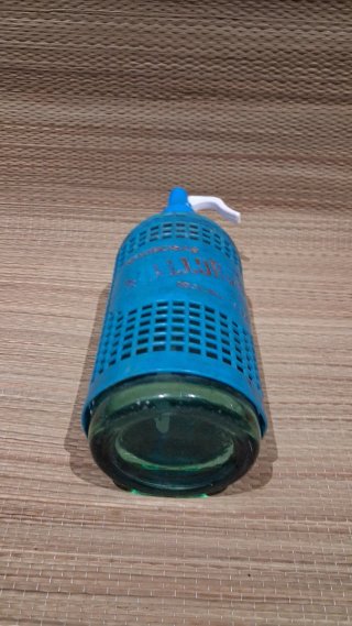 Sifón Antiguo Azul Vidrio Verde