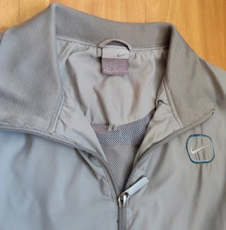 Vintage Nike Grey Track Jacket Full Zip Blue Strip