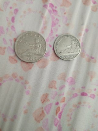 2 Monedas España 1869 y 1870