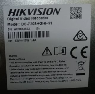 Hikvision DVR 8 Ch 5n1 DS-7208HGHI-K1(S) 500 GB.