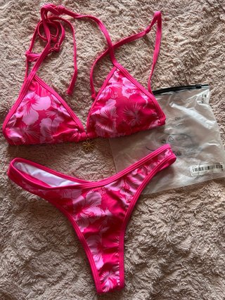 Bikini Shein Nuevo Flores Rosas