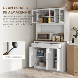 Armario Cocina 3 Puertas Vidrio Madera