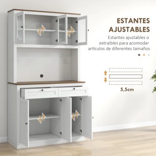 Armario Cocina 3 Puertas Vidrio Madera