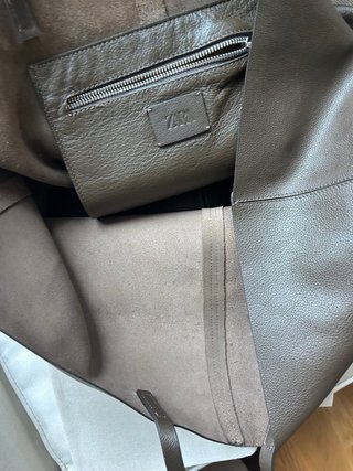 Bolso Zara Piel Marrón Chocolate