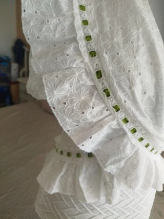 Pico de flamenca blanco y verde