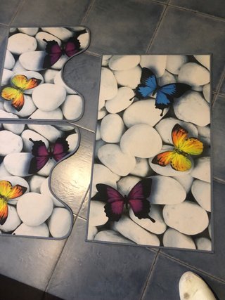 Set 3 Tappetini Bagno Farfalle