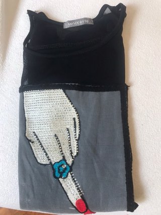Maglia rete Vinceotto con stampa Charm e catenina