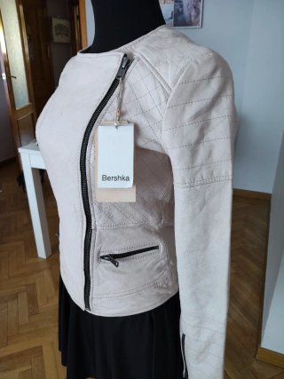 Cazadora Bershka Beige Cuero