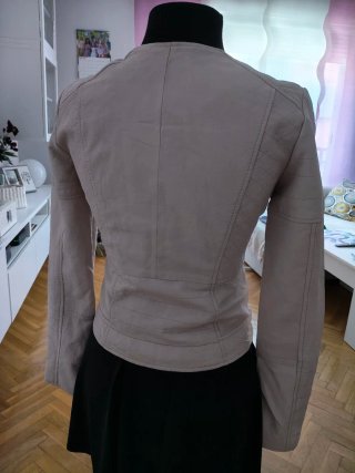 Cazadora Bershka Beige Cuero