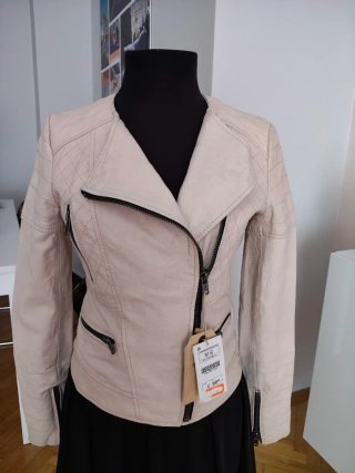 Cazadora Bershka Beige Cuero