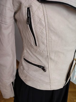 Cazadora Bershka Beige Cuero