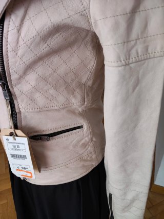 Cazadora Bershka Beige Cuero