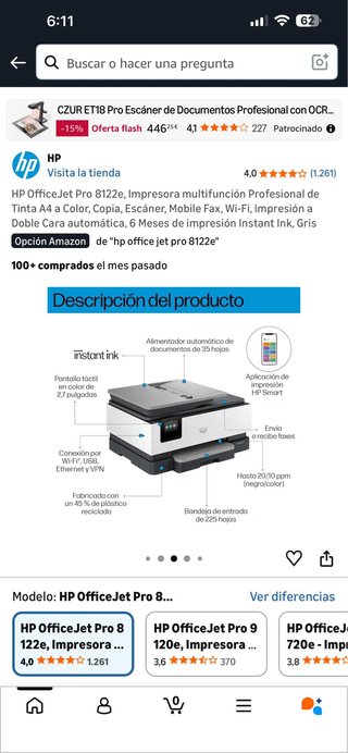Stampante multifunzione HP OfficeJet Pro 8122e