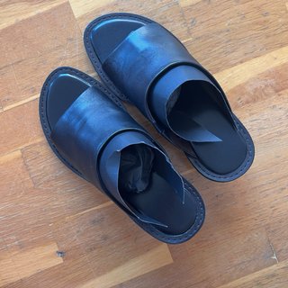 Sandalias Mule Piel Negra Talla 36