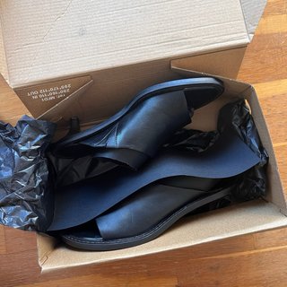Sandalias Mule Piel Negra Talla 36