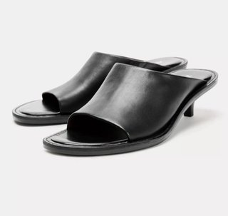 Sandalias Mule Piel Negra Talla 36
