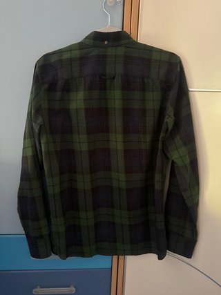 Camisa de cuadros PULL&BEAR verde y negro