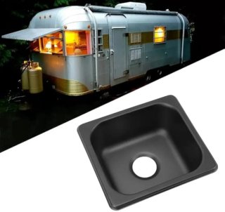 Fregadero compacto negro para autocaravanas