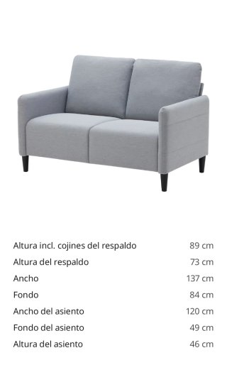Sofá Ikea Angersby gris tela