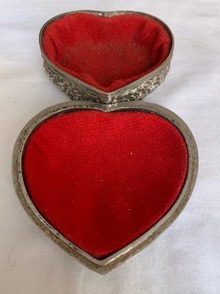 Joyero Vintage Corazón Plateado