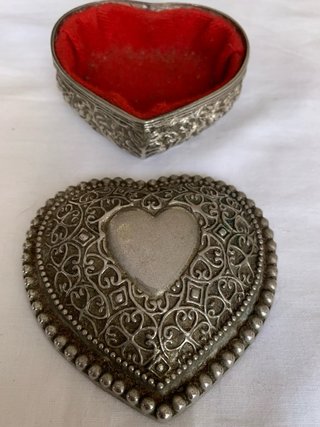 Joyero Vintage Corazón Plateado